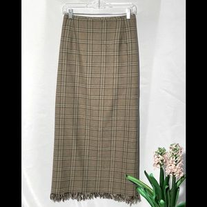 Perfect Blanket-type Skirt! Brown/tan Plaid Sz 20w